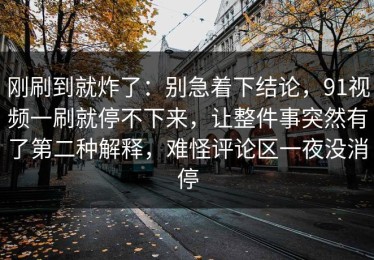 刚刷到就炸了：别急着下结论，91视频一刷就停不下来，让整件事突然有了第二种解释，难怪评论区一夜没消停