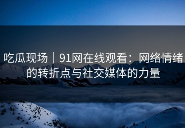 吃瓜现场｜91网在线观看：网络情绪的转折点与社交媒体的力量
