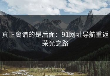 真正离谱的是后面：91网址导航重返荣光之路