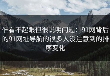 乍看不起眼但很说明问题：91网背后的91网址导航的很多人没注意到的排序变化