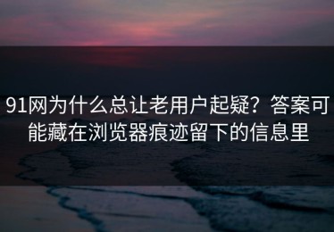 91网为什么总让老用户起疑？答案可能藏在浏览器痕迹留下的信息里
