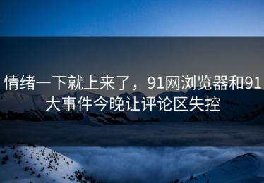 情绪一下就上来了，91网浏览器和91大事件今晚让评论区失控