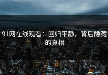 91网在线观看：回归平静，背后隐藏的真相