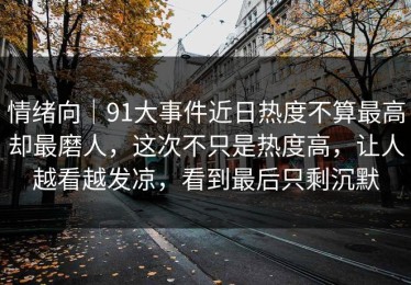 情绪向｜91大事件近日热度不算最高却最磨人，这次不只是热度高，让人越看越发凉，看到最后只剩沉默