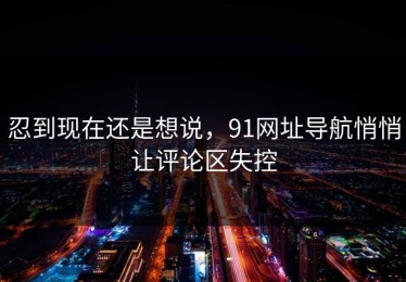 忍到现在还是想说，91网址导航悄悄让评论区失控