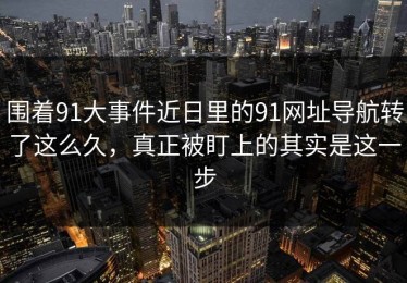 围着91大事件近日里的91网址导航转了这么久，真正被盯上的其实是这一步