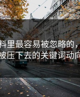 新91黑料里最容易被忽略的，其实是被压下去的关键词动向