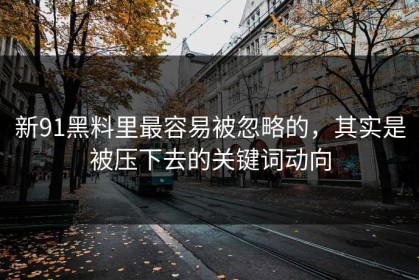 新91黑料里最容易被忽略的，其实是被压下去的关键词动向