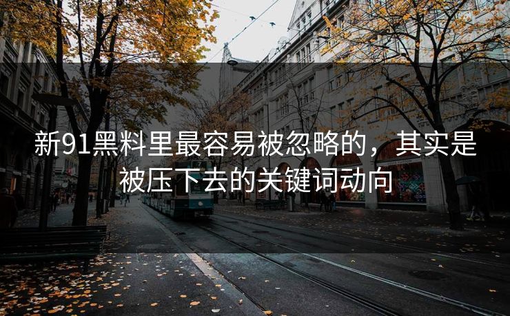 新91黑料里最容易被忽略的，其实是被压下去的关键词动向