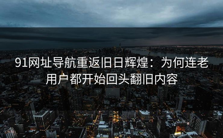 91网址导航重返旧日辉煌：为何连老用户都开始回头翻旧内容