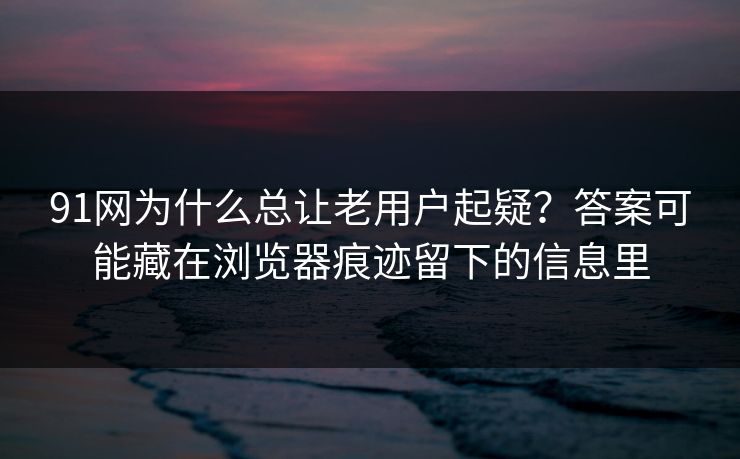 91网为什么总让老用户起疑?答案可能藏在浏览器痕迹留下的信息里 91网为什么总让老用户起疑?答案可能藏在浏览器痕迹留下的信息里