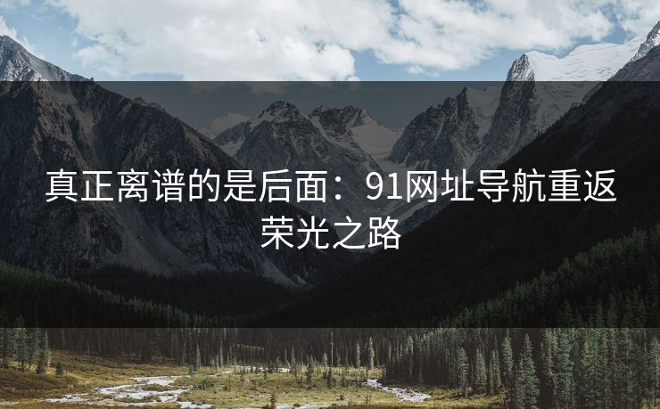 真正离谱的是后面：91网址导航重返荣光之路