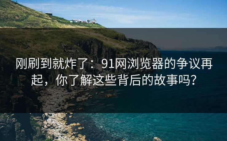 刚刷到就炸了：91网浏览器的争议再起，你了解这些背后的故事吗？