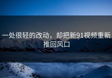 一处很轻的改动，却把新91视频重新推回风口