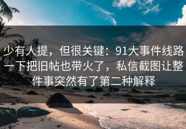 少有人提，但很关键：91大事件线路一下把旧帖也带火了，私信截图让整件事突然有了第二种解释