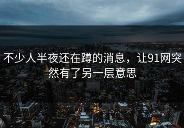 不少人半夜还在蹲的消息，让91网突然有了另一层意思