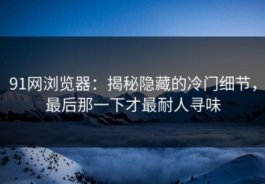 91网浏览器：揭秘隐藏的冷门细节，最后那一下才最耐人寻味