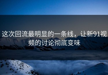 这次回流最明显的一条线，让新91视频的讨论彻底变味