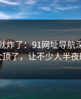 刚刷到就炸了：91网址导航深夜那波讨论太顶了，让不少人半夜睡不着